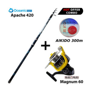 Set Surfcasting Καλάμι Ψαρέματος Oceanic Apache 420 + Μηχανισμός Ψαρέματος Sensei Magnum 60 + Oceanic Aikido 300m