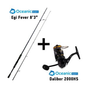 Set Eging Καλάμι Ψαρέματος Oceanic Team Egi Fever 8’3” + Μηχανισμός Ψαρέματος Oceanic Team Dalibor 2000HS