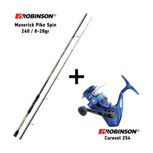 Set Spinning Καλάμι Ψαρέματος Robinson Maverick Pike Spin 2.40m / 8-28gr + Μηχανισμός Ψαρέματος Robinson Caravel 254