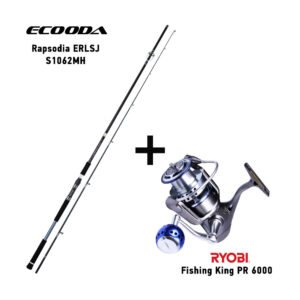 Set Shore Jigging Καλάμι Ψαρέματος Ecooda Rapsodia ERLSJ S1062MH + Μηχανισμός Ψαρέματος Ryobi Fishing King PR 6000