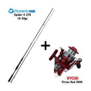 Set Spinning Καλάμι Ψαρέματος Oceanic Team Spider II 270 / 10-50gr + Μηχανισμός Ψαρέματος Ryobi Virtus Red 3000
